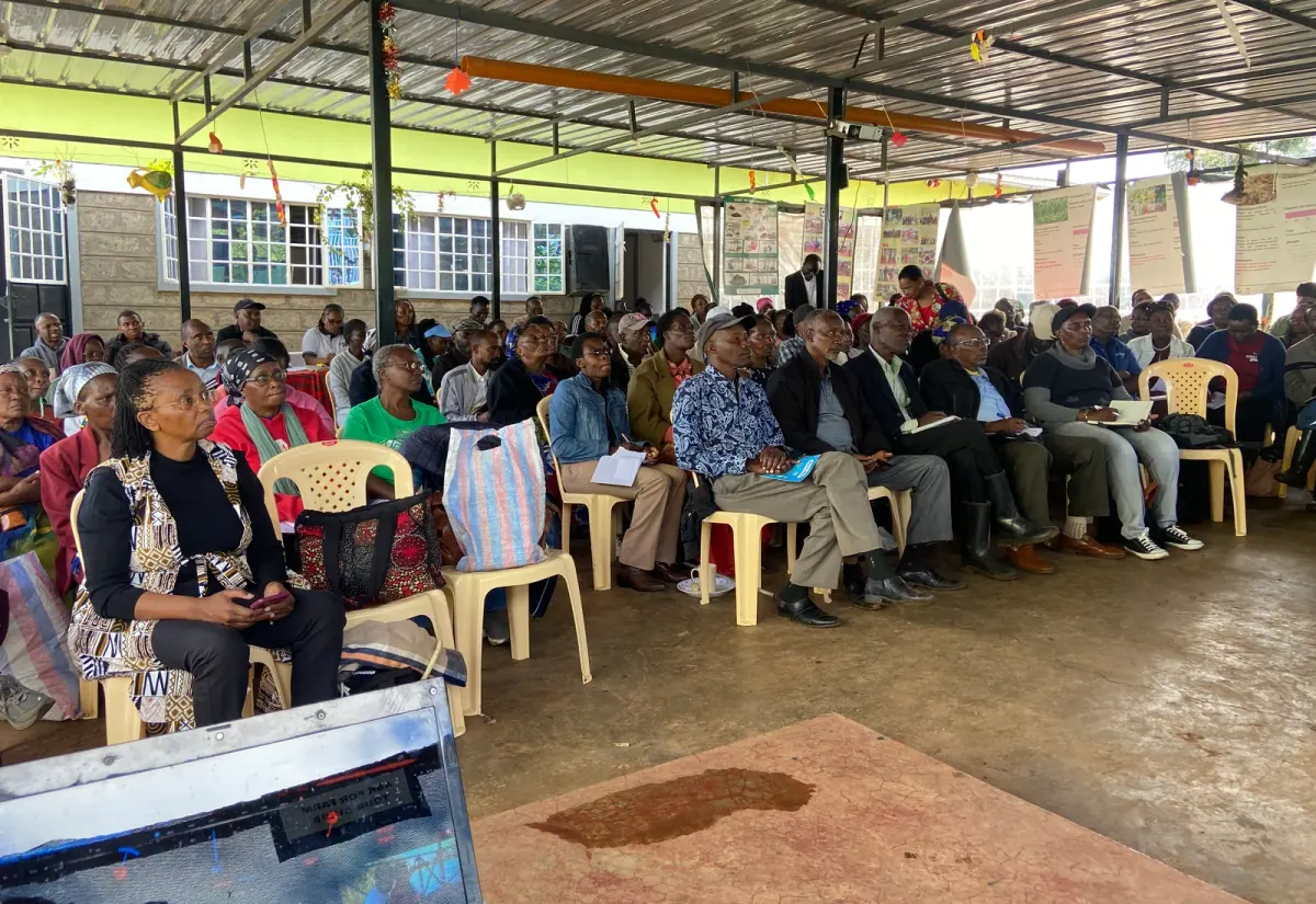 Farmers taking part in a technical meeting in Limuru